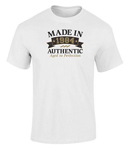 Happy 33rd Birthday Gift Bundle With 1984 Ribbon T Shirt And 10 Party Balloons Dark Heather Extra Large