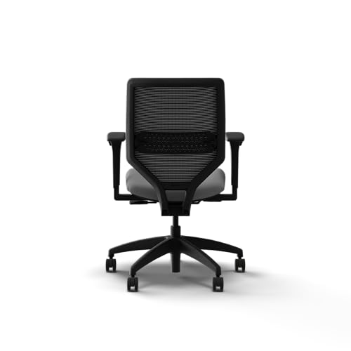 Image of HON Solve Office Chair, Ergonomic Office Chair Mesh Back Support, Adjustable Lumbar Support, Height Adjustable Arms, Black Frame, Frost