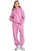 AUTOMET Sweatsuits Women 2 Piece Outfit Lounge Two Piece Sets Fall Fashion 2025 Tracksuits Oversized Sweatshirt and Sweatpants Casual Teen Girls Clothing Pink XS
