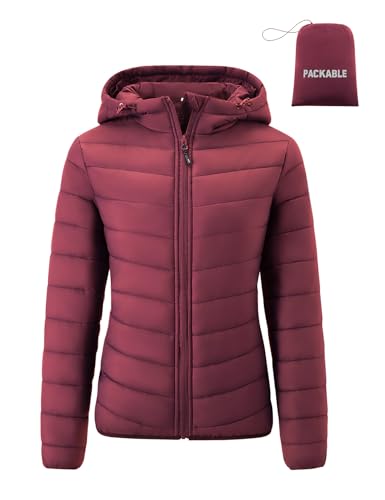 Gihuo Women's Packable Lightweight Hooded Puffer Jacket