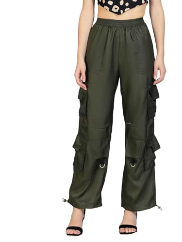 Image of KOTTY Women's High Rise Relaxed || Straight || Joggers Fit Cargo's for Pants || Trousers