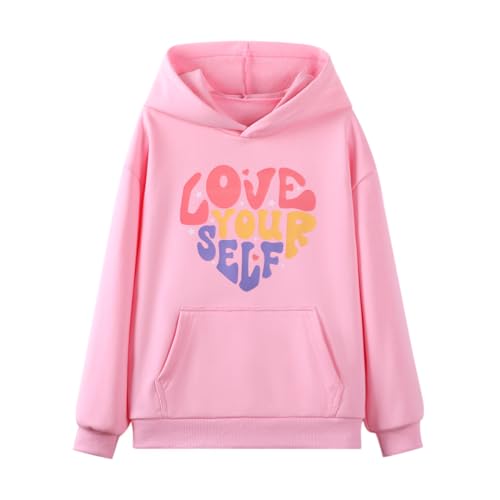 Image of WELAKEN Cotton Hoodie Sweatshirt for Girls Kids & Teens Long Sleeve Pullover with Kangaroo Pocket