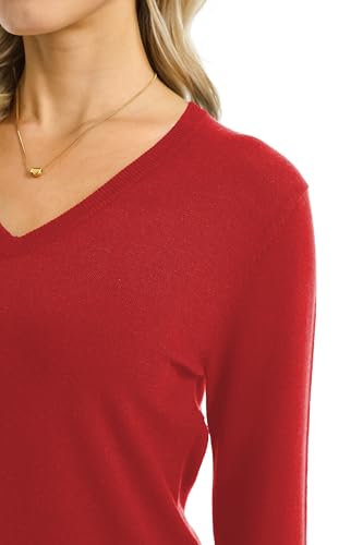 Image of QUALFORT Women's Sweaters Long Sleeve Soft Lightweight Basic Knitted Pullover Sweater