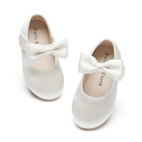 Image of Felix & Flora Toddler Flower Girl Dress Shoes - Girl Ballet Flats Party School Shoes Wedding