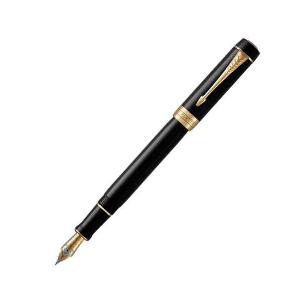 PARKER Duofold Classic Black GT Fountain – 18KT Gold Medium Nib