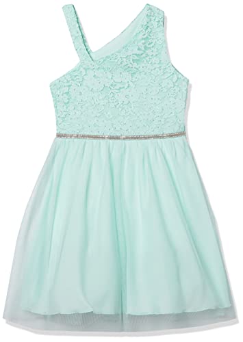 Speechless Girls' One Shoulder Lace and Tulle Party Dress, Mint, 14
