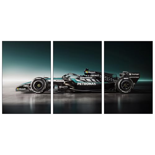 Image of Wrap & Wish 2026 Mercedes AMG F1 W17 E-Performance Side View Wall Split Posters Set (A3 Size, 12x18 Inch) | Pack of 3 | Vintage F1 Designs & Marvel Room Decor