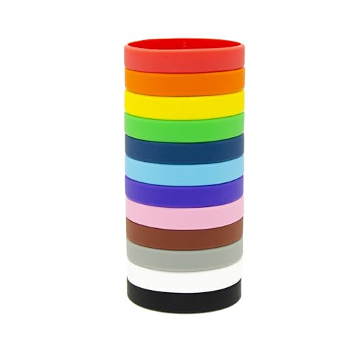 Image of 12pcs /Pack 12 Multi-Colors Blank Silicone Wristbands Rubber Bracelets