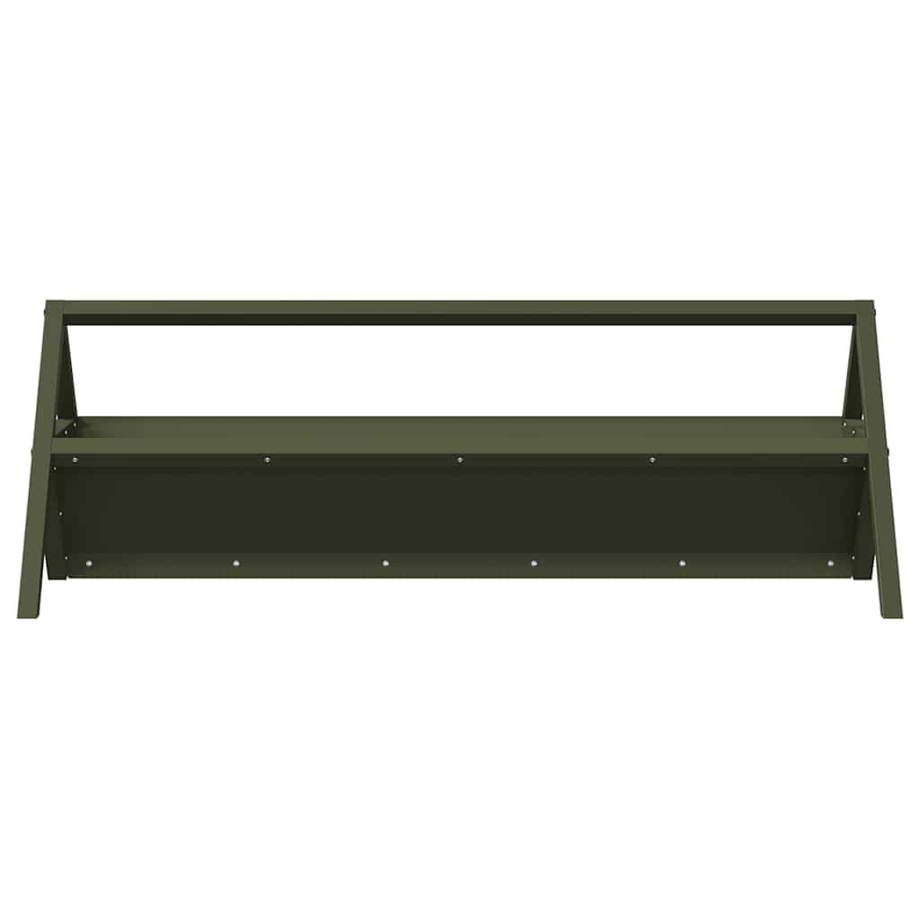 vidaXL Abrevadero para Ganado Verde Oliva 111 x 76 x 38 cm, Comedero para Animales, Acero, Resistente, Ideal para Exteriores, jardín y Granja, ¡una solución versátil
