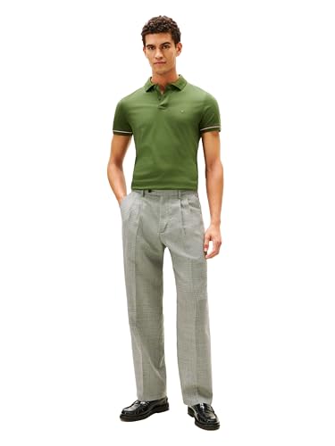 Image of Tommy Hilfiger Men's Short Sleeve Casual Polo Shirts in Slim Fit with Liquid Cotton and Cuff Designs