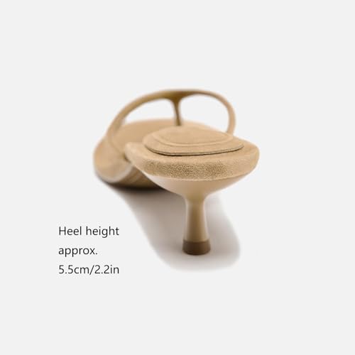 Lymphvity Open Round Toe Flip Flops for Women Kitten Heels Sandals Comfortable Summer Slip on Thong Heeled Sandals with Memory Foam4