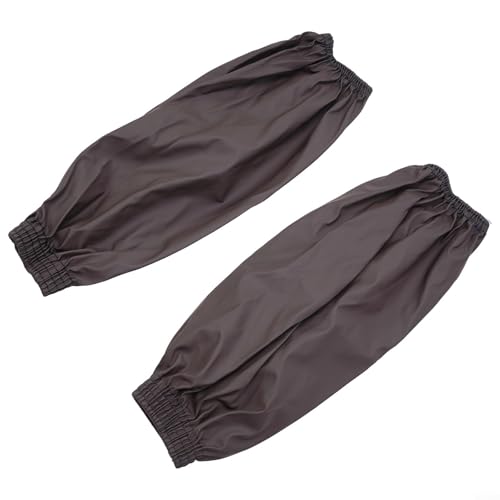 Fundas elásticas impermeables de poliuretano para brazos, protectores de antebrazo a prueba de aceite de muñeca a codo para cocina, peluquería, hospital y trabajo de fábrica (marrón)