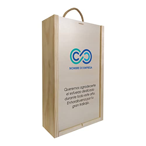 Deliex delicias de Extremadura. Caja de madera para botellas de v...