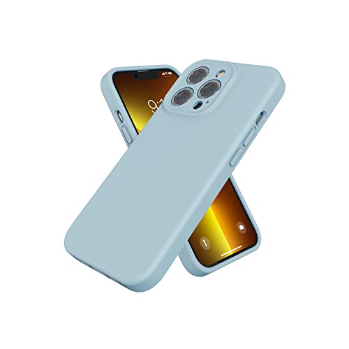 Coque iPhone 12 Pro Max silicone liquide bleu mat anti-glisse