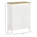 HOMCOM Storage Cabinet, Double Door Cupboard with 2 Adjustable Shelves, for Living Room, Bedroom, or Hallway, White