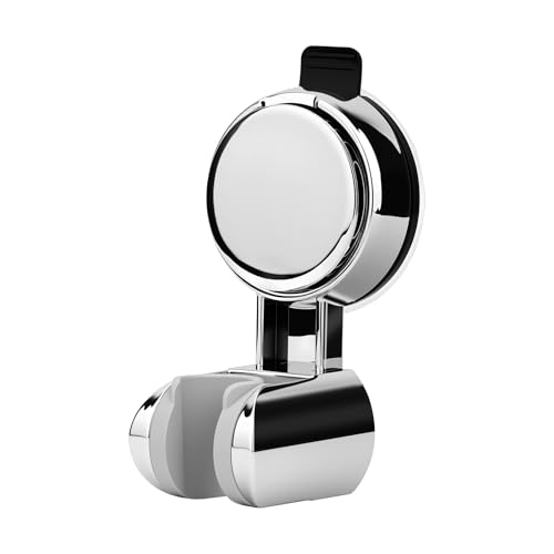 Grünwerk Supporto Doccia, Regolabile Porta Doccia Ventosa, Riutilizzabile Senza Trapano, Rimovibile Supporto Soffione Doccia Universale, Argento