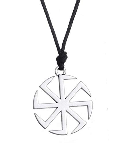 Preisvergleich Produktbild LLXX Dawapara Slavic Kolovrat Symbol Heidnischer Schmuck Sonnenrad Amulett Anhänger Slavic Halskette A127734