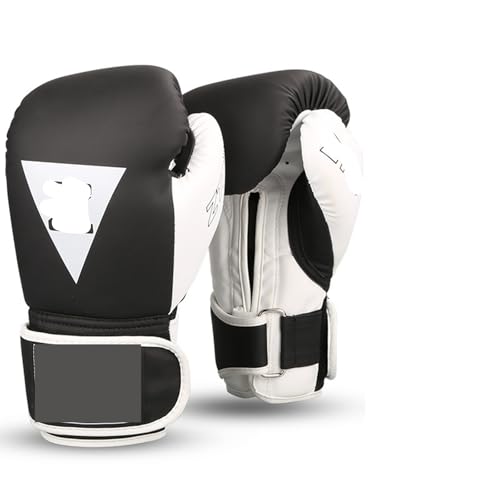 ボクシンググローブ ボクシング用厚手PUグローブ トレーニング競技用ファイティング フィットネス エクササイズ 武道(Black)