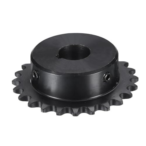 Image of uxcell #35 Chain Roller Sprocket B Type, 3 /4 inch Bore 24 Tooth Single Strand Chain Sprocket, Carbon Steel, Keyway with Set Screws