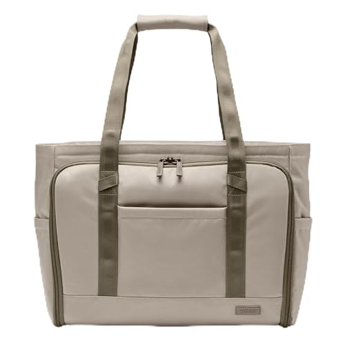 Halfday Convertible Garment Tote: 2-in-1 Travel Tote & Garment Bag Carry-on for 1-2 Day Trips (16 Laptop Pocket Shoe Compartments Trolley Sleeve) Water-Resistant Ballistic Nylon Stone