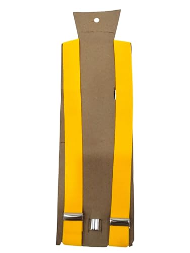 Image of BookMyCostume Yellow Suspenders for Kids & Adults|Adjustable Elastic Y-Back Belt for Fancy Dress Costumes,Theme Parties,Dance Costume,School Functions&Stage Shows|Unisex Clip-on Suspenders Accessory