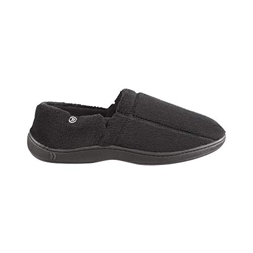 Indoor/Outdoor Microterry Moccasin Slippers with Memory Foam Comfort and Heel Support