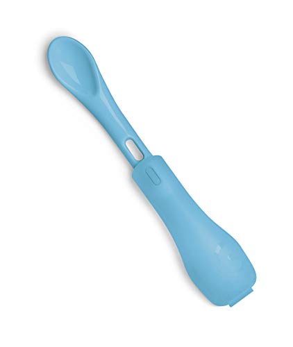 Concord Twist Cuchara Pleglable con Cajita de Transporte, Dos Medidas, Higiénica y Práctica, Color Azul