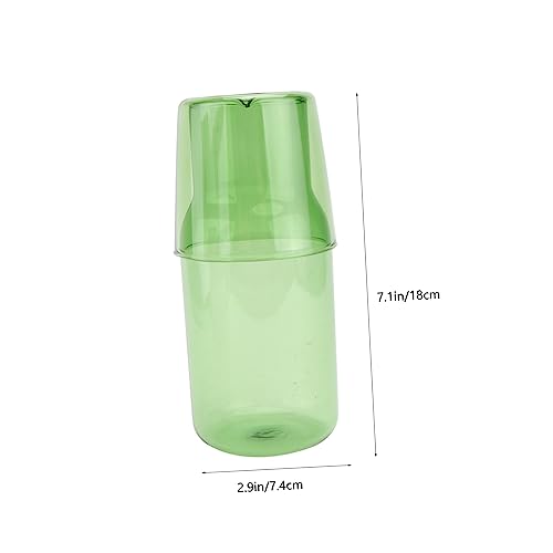 Set de 2 vasos y jarra de vidrio verde miniatura 2