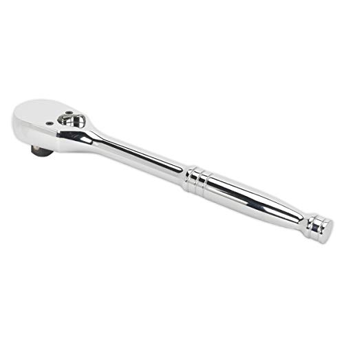 Sealey Ak662Df Ratchet Wrench 1/2In Sq Drive Dust-Free Pear-Head Flip Reverse, White, 250mm