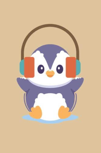 Carnet de notes pingouin musique avec pages lignées pour écrire