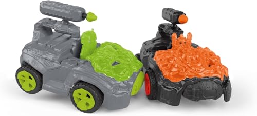 Image of Schleich Eldrador Creatures - 7 inch Stone CrashMobile with Mini Creature Playset - Pull-Back Action, Shooting Toy Car for Boys and Girls - Cool, Green Fantasy Action Figure for Kids Age 7+