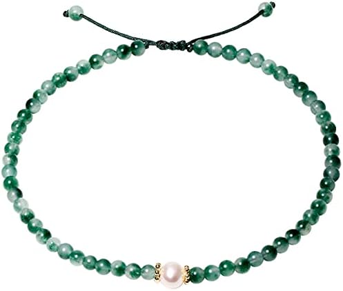 XHUUU Moss Agate Anklet Bracelet For Women Beach Foot Jewelry Healing Crystal Bracelets for Womens Yoga Meditation Balance