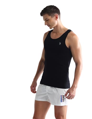 Image of U.S. Polo ASSN. Mens OEV03 Solid Cotton Vest - Pack of 2
