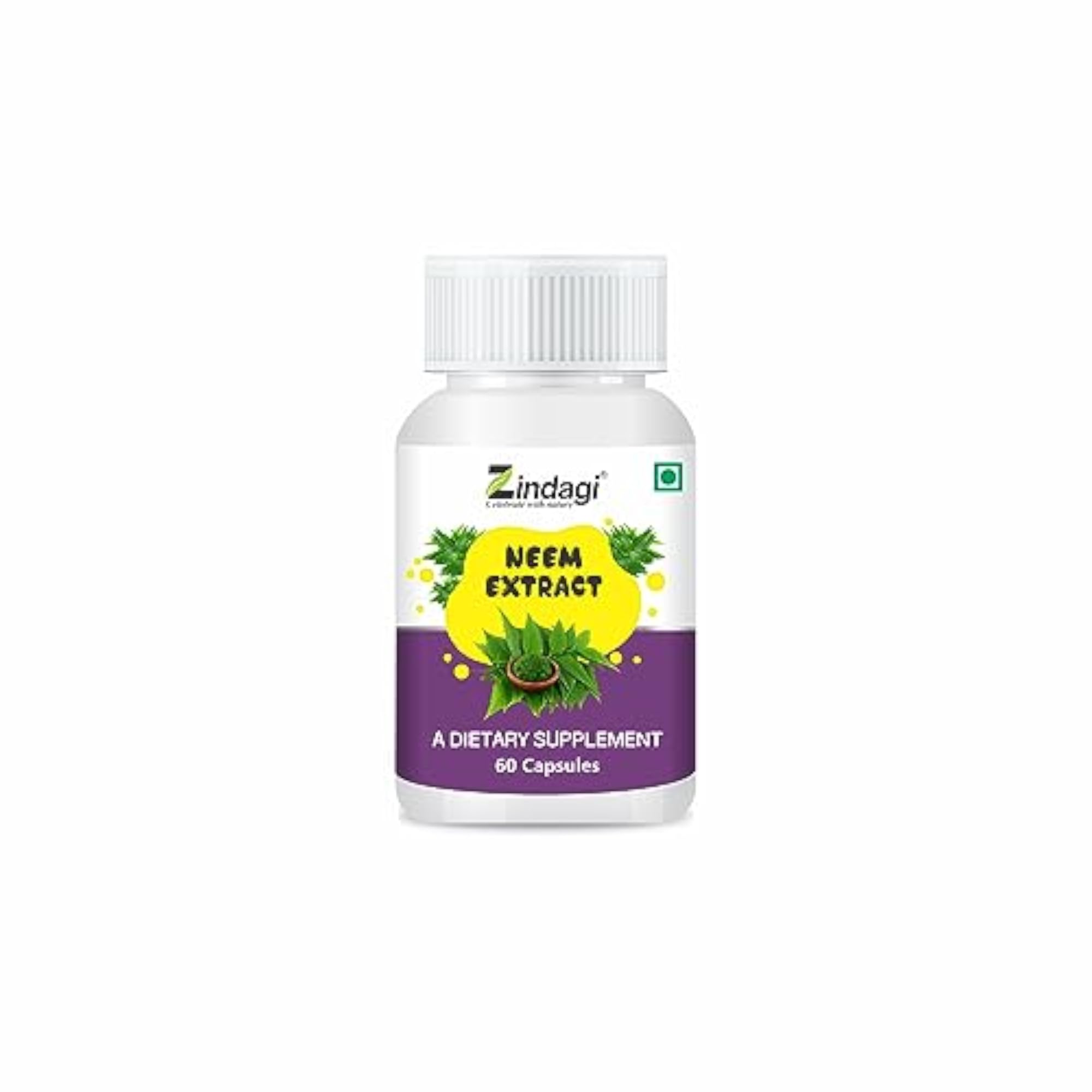Neem Extract Capsules, 100% Pure Dietary Supplement