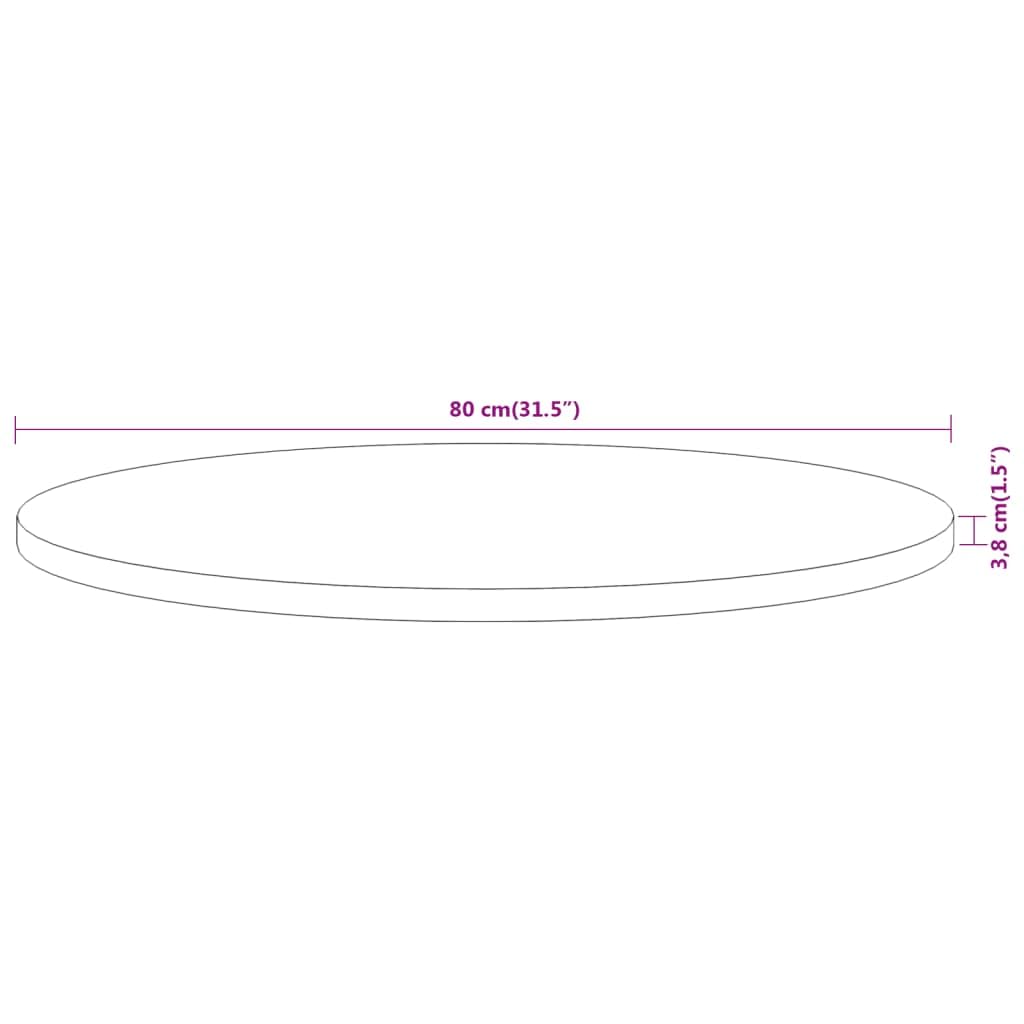 Möbel Wohnaccessoire Tischplatte Ø 80 x 3,8 cm rund Akazie Massivholz Möbel