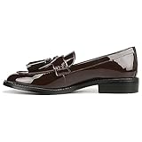 Franco Sarto Womens Carolynn Slip On Tassel Loafers Hickory Brown Patent 10 M
