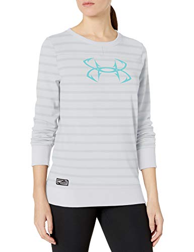 Under Armour Outerwear Women's Threadborne Shoreline Crew, White (100)/Tropical Tide, Large