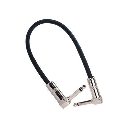 ULDIGI 30cm Guitar Pedal Patch Cable for Guitar Effects Right-Angle 90-Degree Plugs Professional Connectors PVC Low Capacitance Copper Wire Microphone to Amp Cable