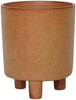 Ivyline Pisa Premium Glaze Ceramic Planter in Mustard - Stylish, UV Stable & Waterproof Premium Quality Indoor Decorative Flower Pot - H19cm x D16cm