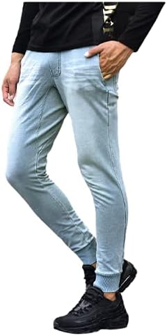 スウェットデニム ジョガーパンツ 細め メンズ スウェットパンツ カットデニム タイトフィット ストレッチrubik ルービック 数量は多