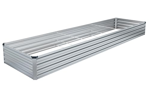 Vengarus 9x3x1FT Galvanized Raised Garden Bed-Outdoor Planter Box for Vegetables,Metal Flower Boxes with Corner,Planter Raised Bed,Silver