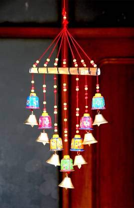 Satya Vipal Handcrafted Rajasthani Wind Chimes Bells Design Wall Hanging