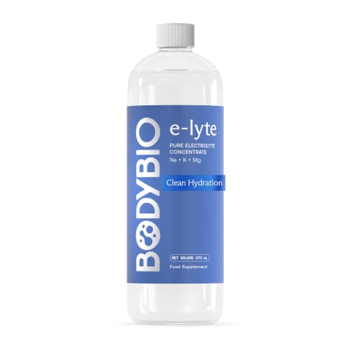 BodyBio e-Lyte - Liquid Electrolyte Concentrate for Clean Hydration, Energy & Cramp Relief - No Sugar, No Artificial Flavors, No Fillers, Keto Friendly