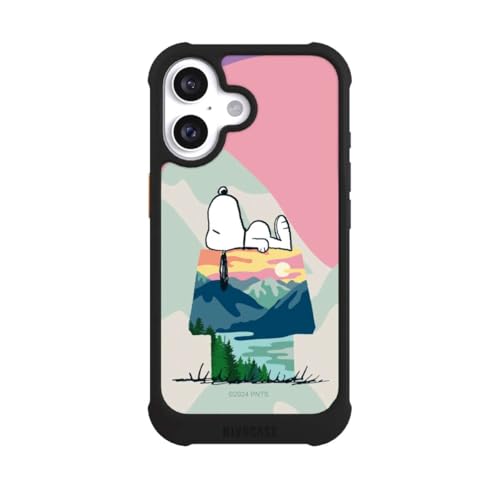Coque iPhone 16 Peanuts Snoopy noire idée cadeau antichoc