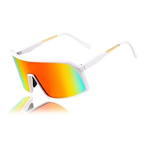 FEISEDY Männer Frauen ein Stück übergroßen Schild Sport Sonnenbrillen Wraparound Spiegel Visier Baseball Radfahren Outdoor-Brille B2905 Cover