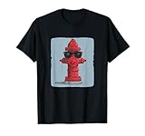 Divertente idrante Rosso con Occhiali da Sole Maglietta...