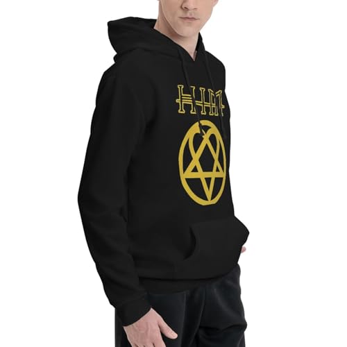 Heartagram Hoodies for Men's Hooded Sweatshirt Black2