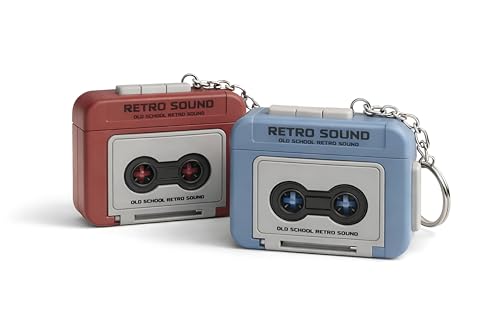 Image of TrollGadgets Retro Sound Voice Recorder Keychain - Mini Cassette Style Voice Message Recorder with Playback, Portable Keychain Audio Recorder Gadget, Fun Retro Recording Device, Pack of 1