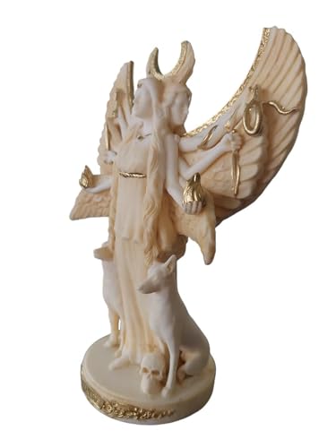 Estatua Hecate Diosa Griega Triple de Magia en Dorado 18cm miniatura 2