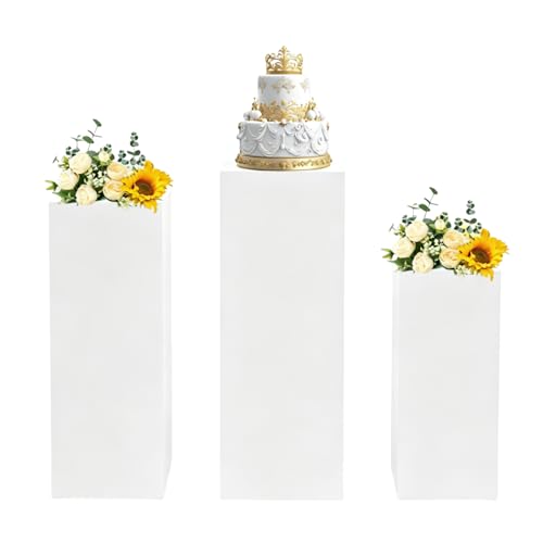 3-Piece Square Pedestal Stand Set